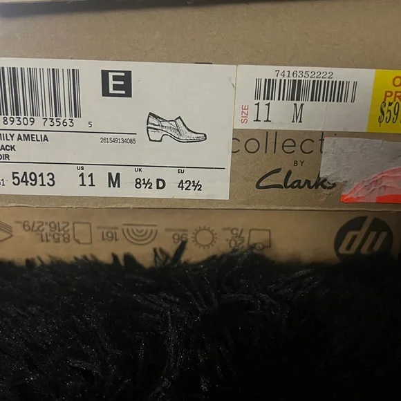 Clarks Black Amelia Slip-On Shoes - Picture 3 of 3